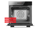 Horno - KOENIC KBO 611-1 B A1, 77 l, Anchura 59.5 cm, Grill, Función de aire caliente y descongelación, Negro