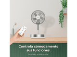 Ventilador de pie - Cecotec EnergySilence 800 FoldAir Control, Telescópico, 8, 4 velocidades, Oscilación automática, Mando a distancia, Plata