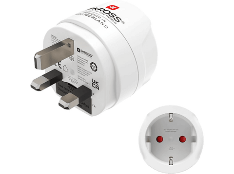 Adaptador de viaje - Hama 00223483, Adaptador EU-UK, Blanco