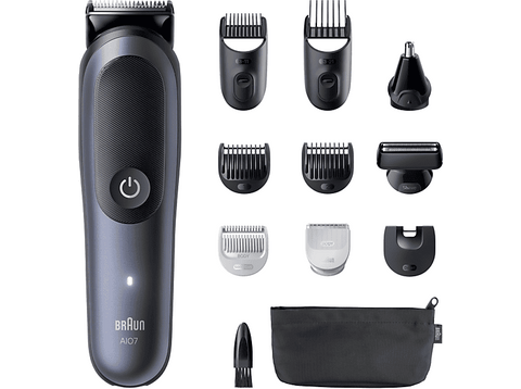 Afeitadora multifunción - Braun Recortadora todo en 1 Series 7 AIO7540, Kit De Styling 11 en 1, Lámina ProBlade, AutoSense, Wet& Dry, Azul