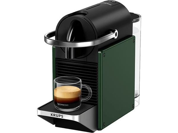 Cafetera de cápsulas - Krups Pixie Redesign Green XN306310, 1260 W, 19 Bar, 0.7 L, 2 Opciones de café, Apagado automático, Verde