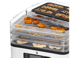 Deshidratador de alimentos - WMF KITCHENminis Snack to go, 250W, Ajuste de temperatura, 5 Estantes,Temporadizador programable, LCD, Acero Inox.