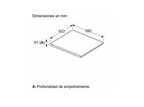 Placa inducción - Bosch PID61RHB1E, Serie 6, 3 Zonas, Zona extensible 32 cm, Home Connect, Control DirectSelect, 60 cm, Negro