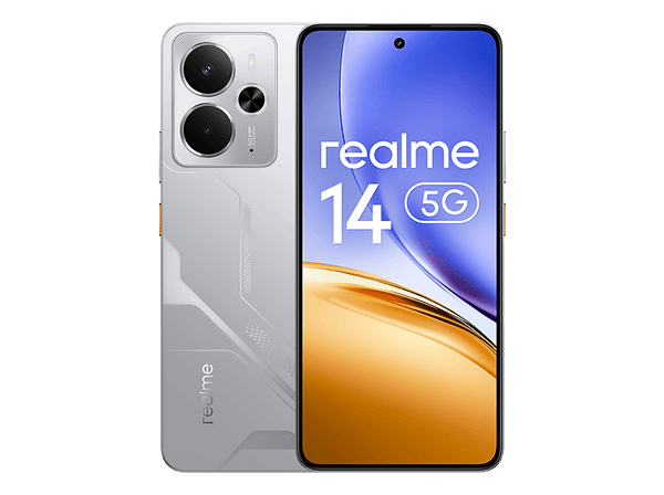 Móvil - realme 14 5G, Silver, 256 GB, 12 GB, 6.67" AMOLED 120 Hz, Snapdragon 6 Gen 4, 6000 mAh