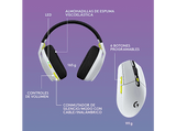 Auriculares gaming - Combo LogitechG G435 SE + Ratón gaming G305 SE LIGHTSPEED, Bluetooth/USB, PC/Mac, PS/Nintendo, Multiplataforma, Micrófono, Blanco