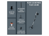 Aspirador escoba - Rowenta X-Force Flex 10.80, Potencia succión 120 AW, 300 W, 60 min autonomía, Cepillo multisuperficie, Limpieza inteligente, Verde