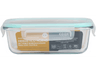 Tupper - CMP Paris KAE1475, Vidrio borosilicatado, 600 ml, Apto para horno, microondas, congelador y lavavajillas, Azul y transparente