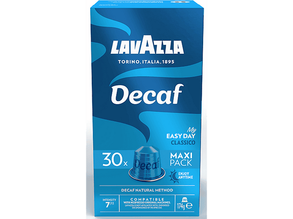 Cápsulas monodosis - Lavazza Decaf Easy Day Classico, Arábica y Robusta, Chocolate y frutos secos, Descafeinado, 30 cápsulas