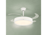 Ventilador de techo- Jata JVTE4242, 42 W, 6 Velocidades, Aspas retráctiles, Luz LED, Función Reverse, Blanco