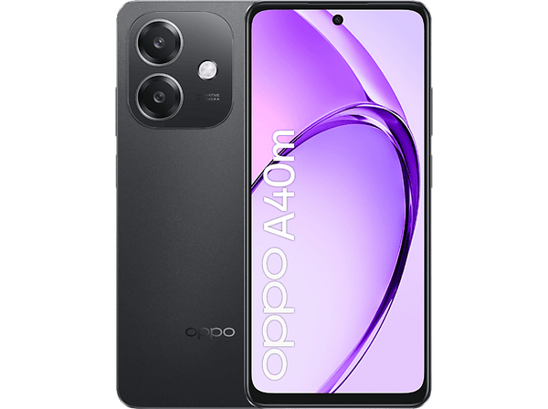 Móvil - OPPO A40M, Negro, 256 GB, 8 GB RAM, 6.72" LCD, Qualcomm Snapdragon 6s 4G Gen 1 (11nm), 5100 mAh, 90 Hz, IP54