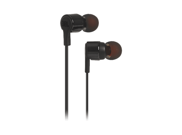 Auriculares - JBL Tune 210, Intraurales, Cable Plano sin Enredos, Frecuencia de 20 Hz a 20 kHz, Negro