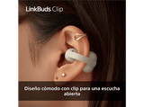 Auriculares True Wireless - Sony LinkBuds Clip, Estilo abierto, 3 modos de escucha, IPX4, Llamadas nítidas, 37 horas, IA, Táctil, iOS/Android, Verde