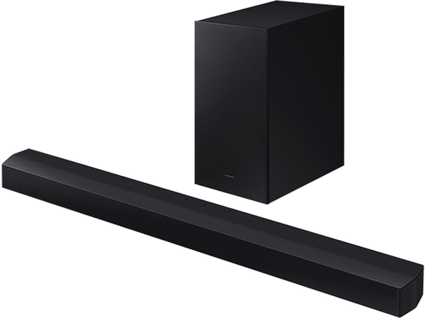 Barra de sonido - Samsung HW-C450/ZF, Bluetooth, Subwoofer inalámbrico incluido, 25W, Sonido Inteligente Lite, Modo Juego, Negro