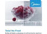 Frigorífico combi integrable - Midea MDRE554FGD01, Total NoFrost, 194 cm, 403 l, Metal Cooling, Fast Freezing, Blanco