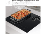 Placa inducción - LG CBIZ3035B, 4 zonas, 2 zonas Flex, 80 cm, Cristal negro