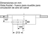 Placa inducción con campana integrada - Siemens EX875LX67E, 2 zonas Flex, 622m³/h, Negro