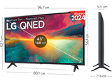 TV QNED 43 - LG 43QNED776RB, UHD 4K, Procesador Inteligente 4K α5 Gen6, Smart TV, Negro