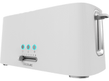 Tostadora - Cecotec Toast&Taste 16000 Extra White, 1630W, 2 ranuras largas extraanchas, 4 tostadas, Soporte para panecillos, Acero inox, White