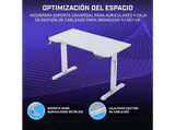 Mesa gaming - Newskill Belenor PRO, MFD + Metal, Ajustable en Altura 72-122 cm, Soporte Auriculares, Blanco