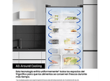 Frigorífico americano - Samsung Bespoke AI RS90F64EETEF, Mono Cooling, No Frost, 178.4 cm, 621 l, Dispensador de agua y hielo, Balda Botellero, Inox