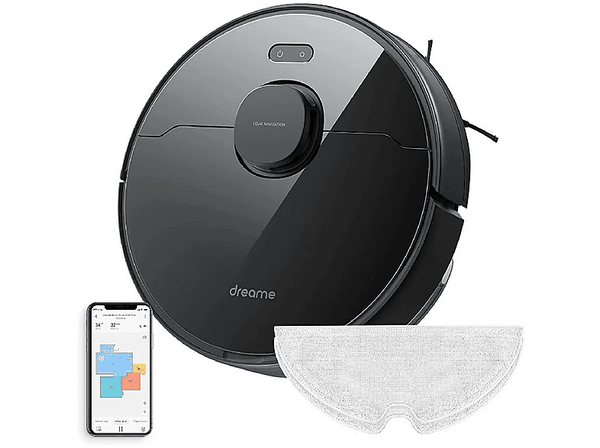 Robot aspirador - Dreame Dreamebot D9 MAX, 40 W, 0.57 l, 2 h y 30 min, 55 dB(A), Negro