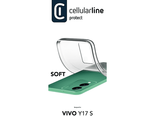 Funda - CellularLine Soft, Para Vivo 17S, Goma blanda, Trasera, Transparente