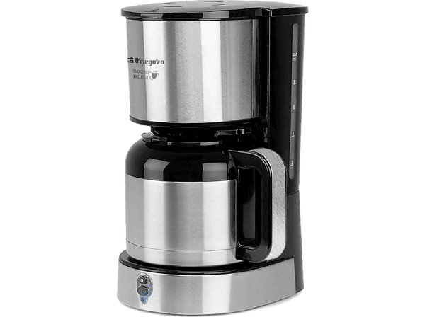 Cafetera de goteo - Orbegozo CG 5020, 800 W, Jarra termo de 1.2 l, 12 Tazas, Apagado automático, Protección antigoteo, Inox