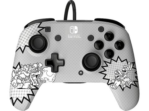 Mando Nintendo Switch - PDP Rematch Wired Controller Comic Strip Super Mario, Nintendo Switch, Cable, Gris