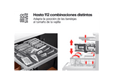 Lavavajillas - LG DF375HVS, 14 servicios, 10 programas, 60 cm, LED táctil, Tercera bandeja, TrueSteam™, QuadWash™, Inox antihuellas