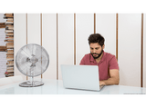 Ventilador de sobremesa - Cecotec EnergySilence 620 RetroDesk, 40 W, 4 aspas, 3 velocidades, Oscilación, Plata