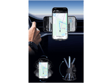 Soporte de móvil para coche - Baseus Go UltraControl, Universal, Sistema de ventosa ultrapotente, Ajustable, Rotación 360º,  Negro Cluster