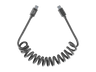 Cable - CellularLine SPIRAL, Extensible hasta 120 cm, Para coche, Anti-enredos, Acabado seda, Tipo C a Tipo C, Negro