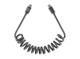 Cable - CellularLine SPIRAL, Extensible hasta 120 cm, Para coche, Anti-enredos, Acabado seda, Tipo C a Tipo C, Negro