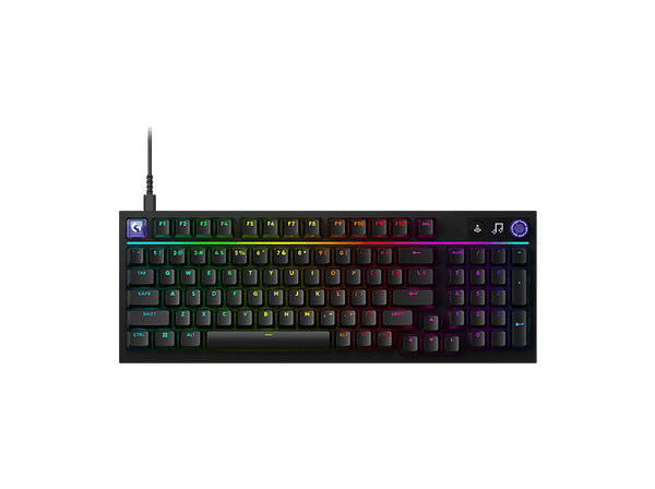 Teclado gaming - Logitech G G316 X 98, Cable, 8 kHz, Pantalla LED, Interruptores intercambiables, Teclas de PBT personalizables, PC-Mac, RGB, Negro