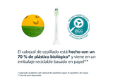 Recambio para cepillo dental - Philips Optimal White HX6063/87, Cabezal Sonicare, Pack 2+1, Blanqueador, Control antiplaca, Suavidad media, Blanco
