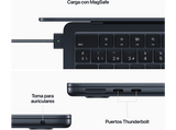 Apple Macbook Air (2023) 13.6 Retina,  Chip M2 Apple,  CPU de 8 núcleos, GPU de 8 núcleos, 16 GB RAM, 256GB de SSD, Medianoche