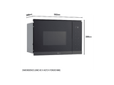 Microondas con grill integrable - LG MG7Z2593B, 900 W, 8 niveles, 25 l, Cristal negro