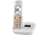 Teléfono - Panasonic KX-TGU430, Pantalla Retroiluminada, Linterna, Volumen Amplificado, Bloqueo de Llamadas, Contestador, Blanco y Plata