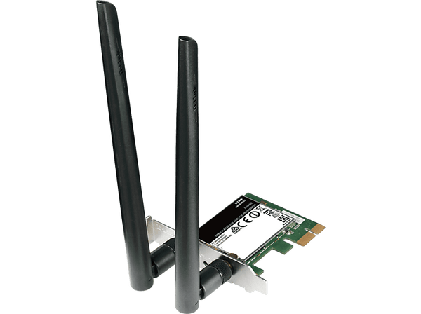 Adaptador Wi-Fi - D-Link DWA-582, WiFi AC1200 PCI-Express, Antenas Alta Ganancia, Compatible Windows, Linux, Negro