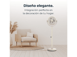 Ventilador de pie - Cecotec EnergySilence 250 ClassicStyle, 25 W, 10 (25 cm), 2 velocidades, 3 aspas, Oscilante, Retro, Beige