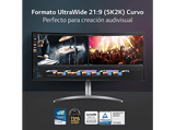 Monitor - LG 40WP95CP, 39.7, 5.120 x 2.160 píxeles, 5 ms, 72 Hz, HDMI x2, DisplayPort x2, Blanco