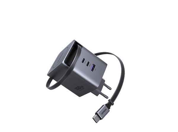Cargador para portátil - Ugreen X616, Universal, 100W, 2x USB-C, 1x USB-A, Carga Rápida, Gris