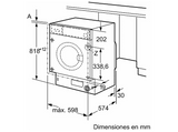 Lavadora integrable - Siemens WI14W542ES, 8 kg, 1400 rpm, 12 Programas, Sin panelar