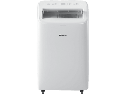 Aire acondicionado portátil - Hisense APC12QC, 3000 fg/h, 3 velocidades, Deshumidificador, Display LED, 64 db, Blanco
