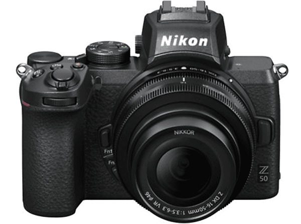 Cámara EVIL - Nikon Z 50 + Objetivo 16-50mm + Adaptador FTZ II, 20.9 megapixel, Pantalla 8 cm, Wi-Fi, Bluetooth, Negro