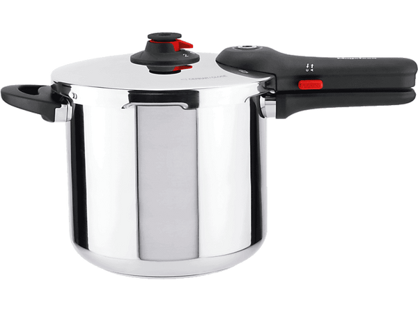 Olla express - Magefesa 01OPFORTE06, 6l, Acero inoxidable, 2 Niveles de Presión, 5 Sistemas de Seguridad, Plata