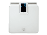 Báscula analizador de fitness - Jata HBAS2501, Peso máx. 180 kg, Pantalla LCD, 8 Sensores Alta Precisión, Memoria para 8 Personas, Blanco