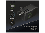 Powerbank - CellularLine Roller, 10000 mAh, Carga rápida, 45 W, 72 horas, USB-C, USAB-A, Negro