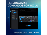 Teclado gaming - Logitech G G915 X Lightspeed, Inalámbrico, RGB, Conectividad tri-mode, Keycontrol, Interruptores mecánicos GL, Personalizable, Negro