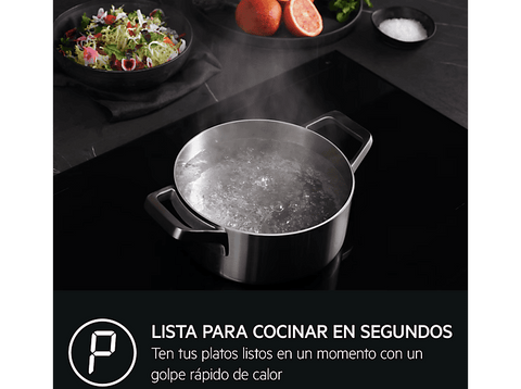 Placa inducción - AEG TI63IQ10IZ, 3 zonas, Zona grande 28 cm, PowerBoost, 58 cm, Negro Mate